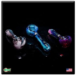 Fumed Dichro Frit Line Glass Pipe