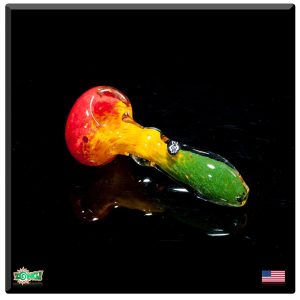 Frit Rasta Glass Pipe w/ Maria
