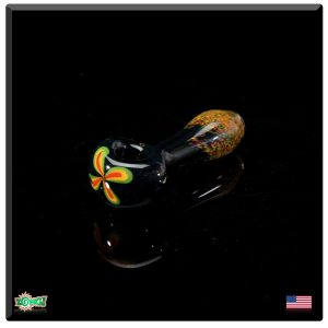 Rasta Frit with Flower Glass Pipe