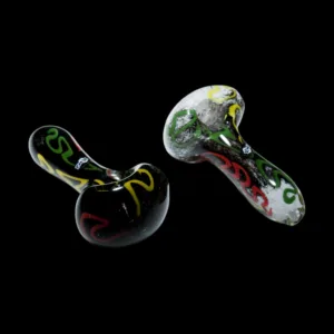 Rasta Frit Brainiac on Black or White Glass Pipe